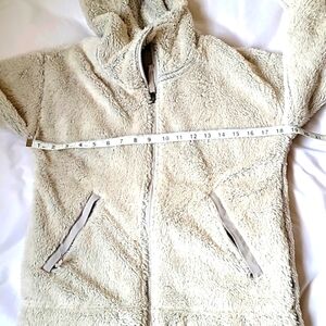 NORTH FACE EUC Rare Style Color Soft Fuzzy Fleece Hooded Winter Jacket Unisex